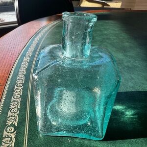 Antique Vintage Victorian Tinted Glass Inkwell